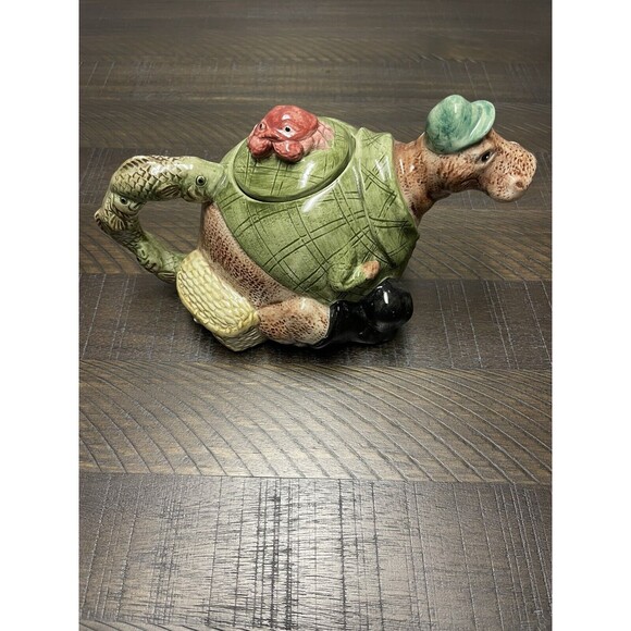 Vintage RARE 2003 Omnibus Fitz and Floyd Teapot Camel / Fishing Buddies & Gear - Picture 4 of 8